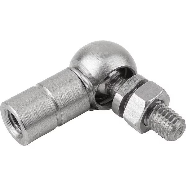 Angle Joint DIN71802 Left-Hand Thread, M12, Form:Cs W Retaining Clip, Stainless Steel 1.4305 Bright, Kipp, Mfr#: K0734.161221